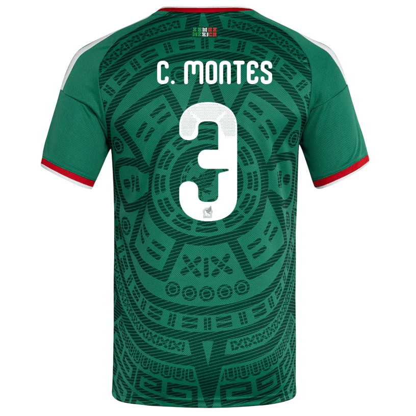 Mexico C. MONTES #3 Home World Cup 2026 Jersey Green Men's
