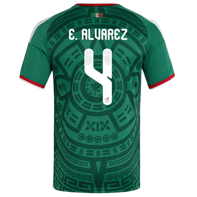 Mexico E. ALVAREZ #4 Home World Cup 2026 Jersey Green Men's