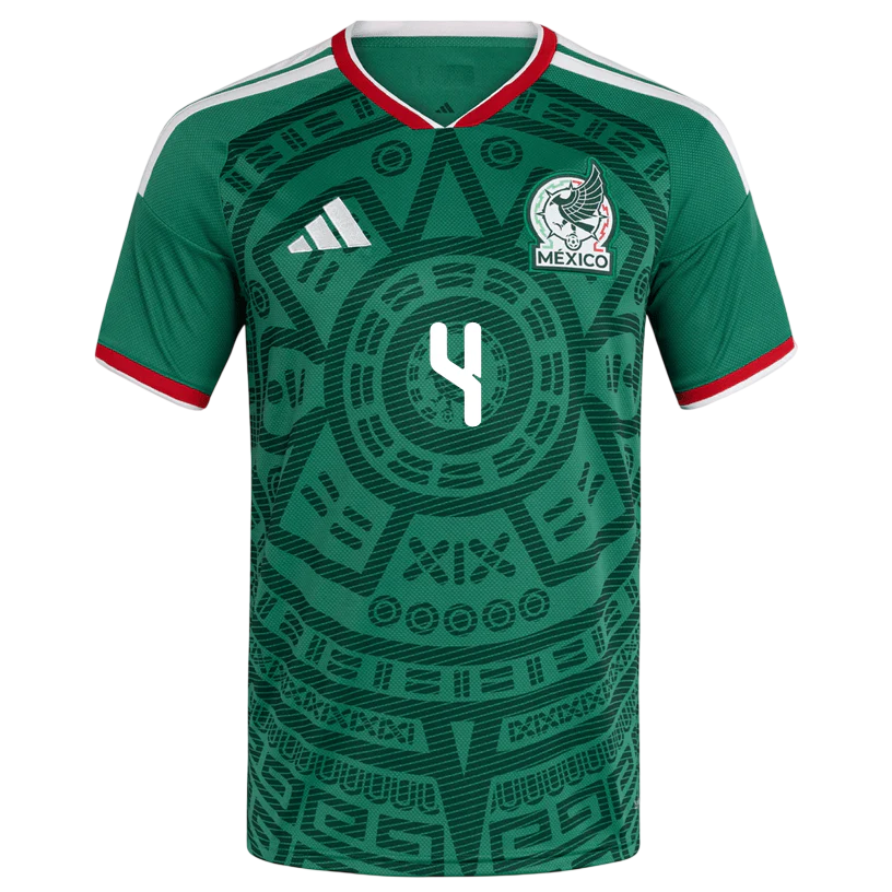 Mexico E. ALVAREZ #4 Home World Cup 2026 Jersey Green Men's