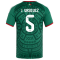 Mexico J. VASQUEZ #5 Home World Cup 2026 Jersey Green Men's