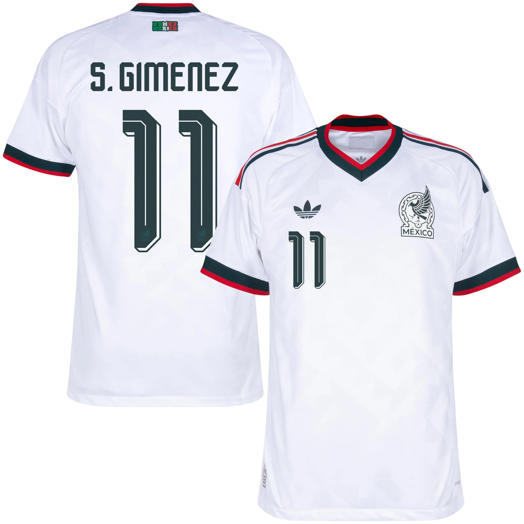 Mexico S.GIMENEZ #11 Away World Cup 2026 Jersey Player's Version White Men's
