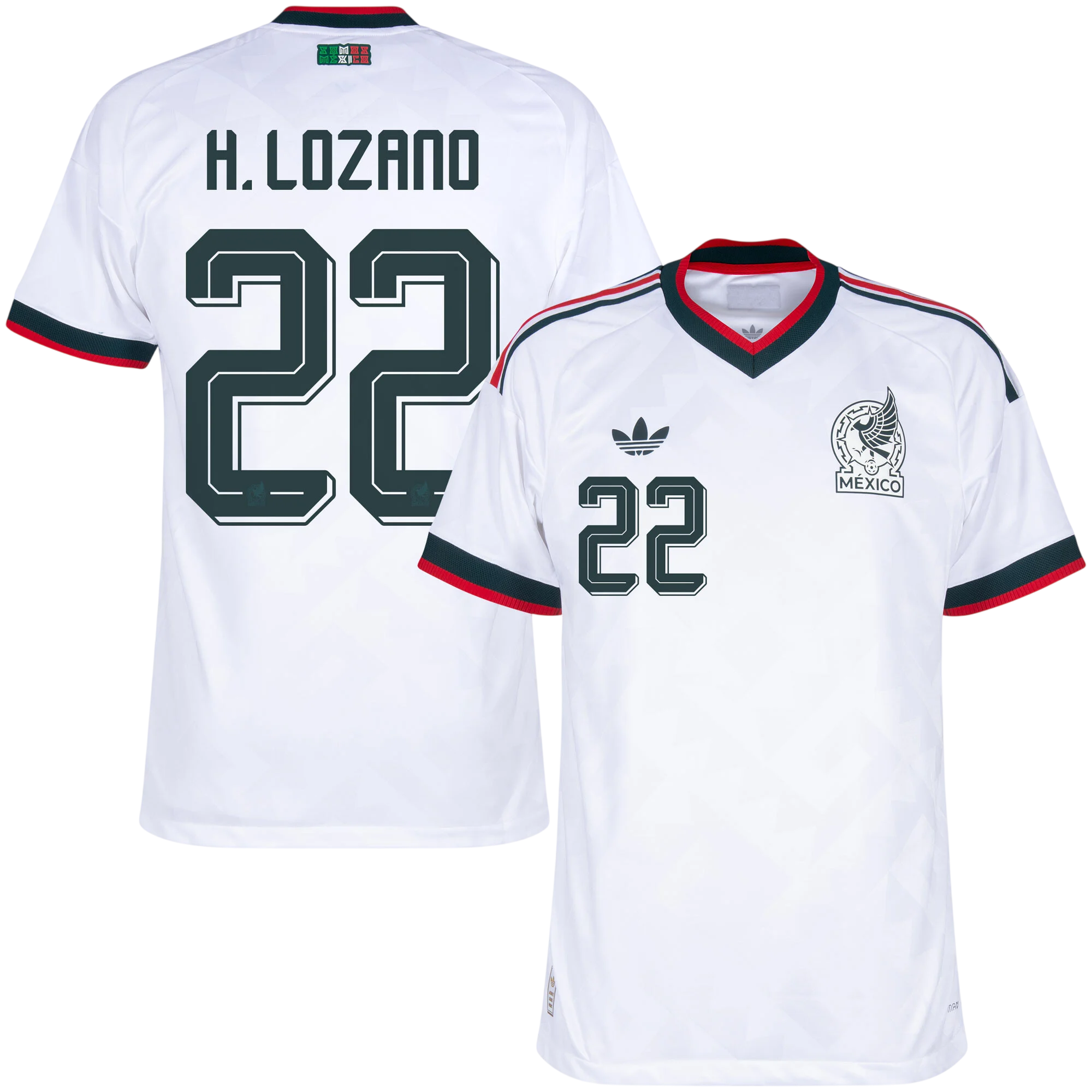 Mexico H.LOZANO #22 Away World Cup 2026 Jersey Player's Version White Men's
