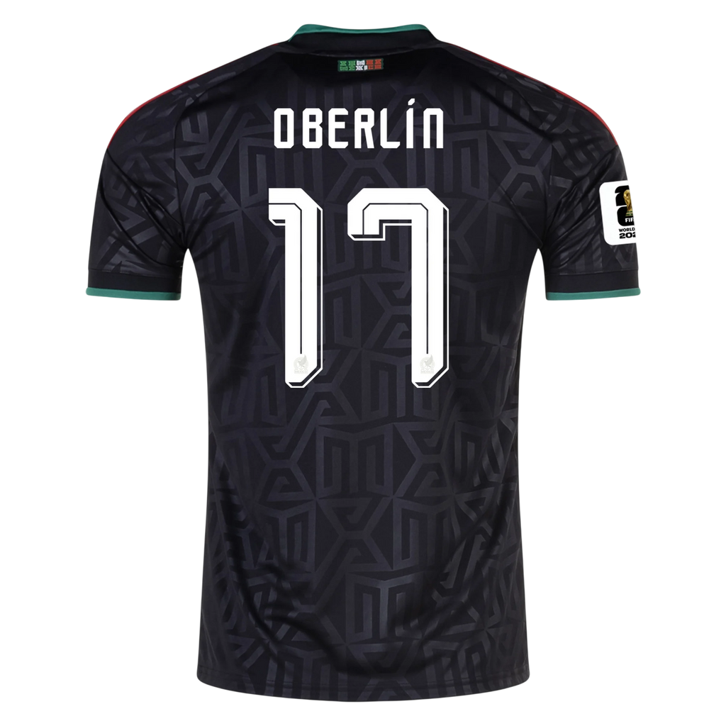 Mexico OBERLIN #17 Third World Cup 2026 Jersey Black Men's