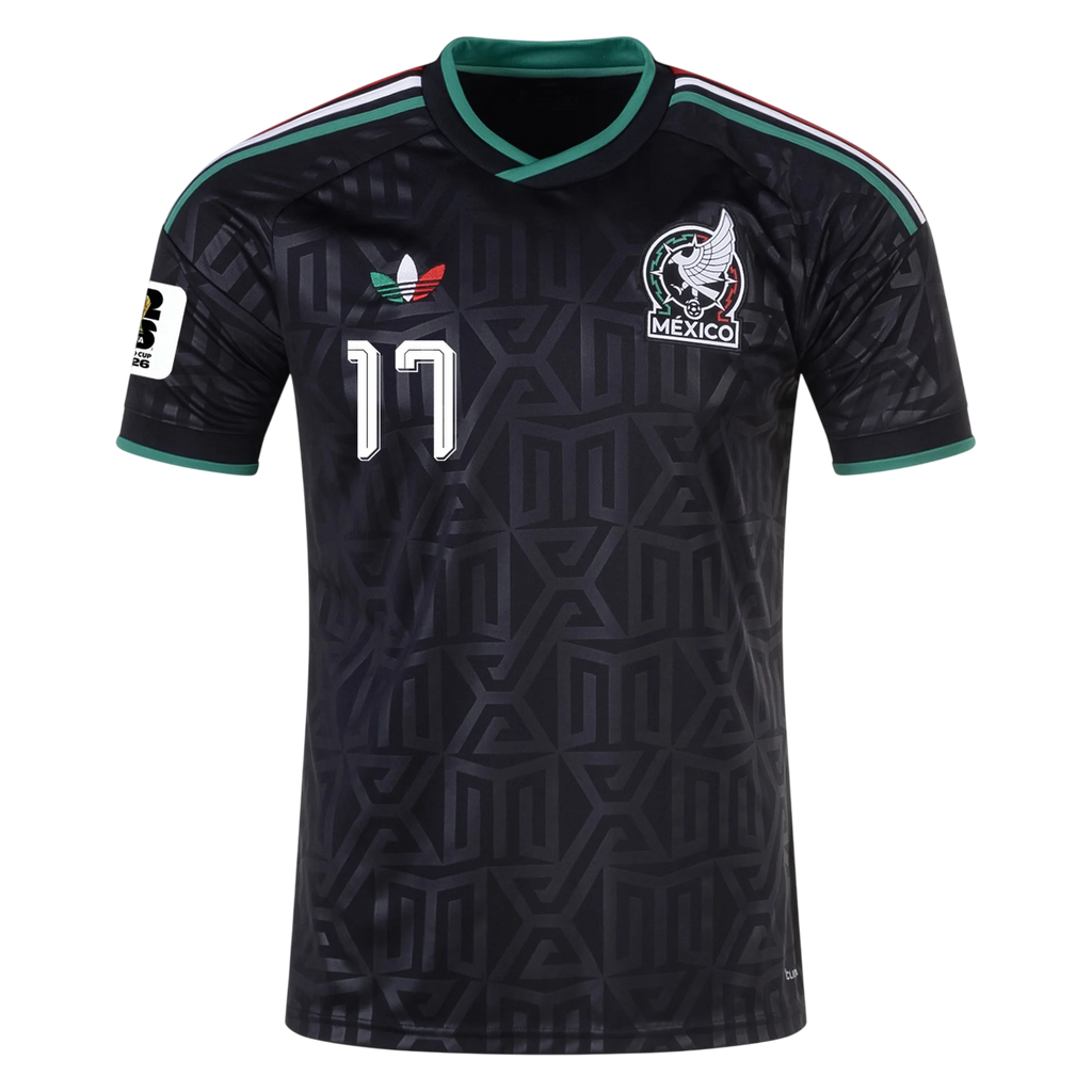 Mexico OBERLIN #17 Third World Cup 2026 Jersey Black Men's