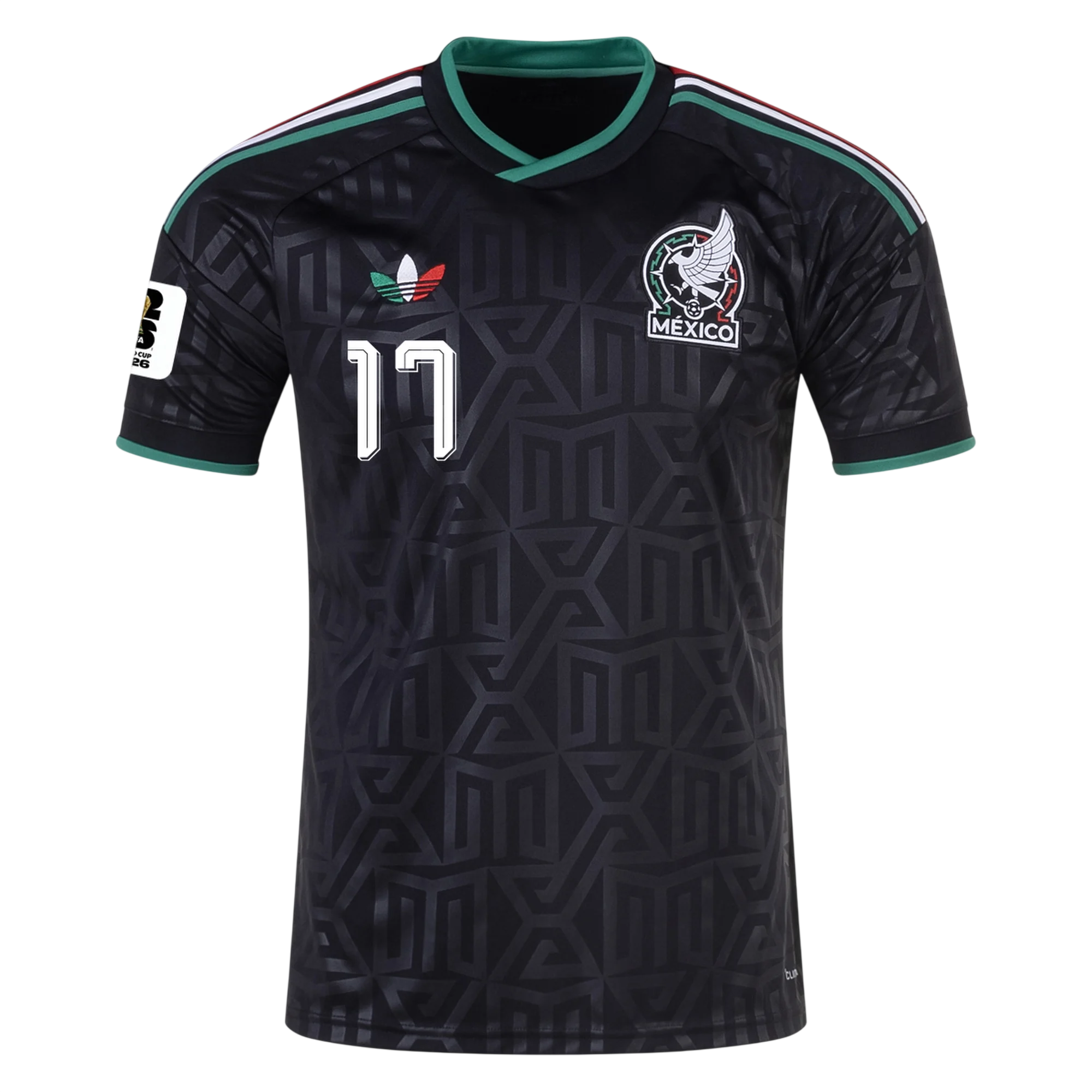 Mexico OBERLIN #17 Third World Cup 2026 Jersey Black Men's