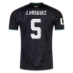Mexico J. VASQUEZ #5 Third World Cup 2026 Jersey Black Men's