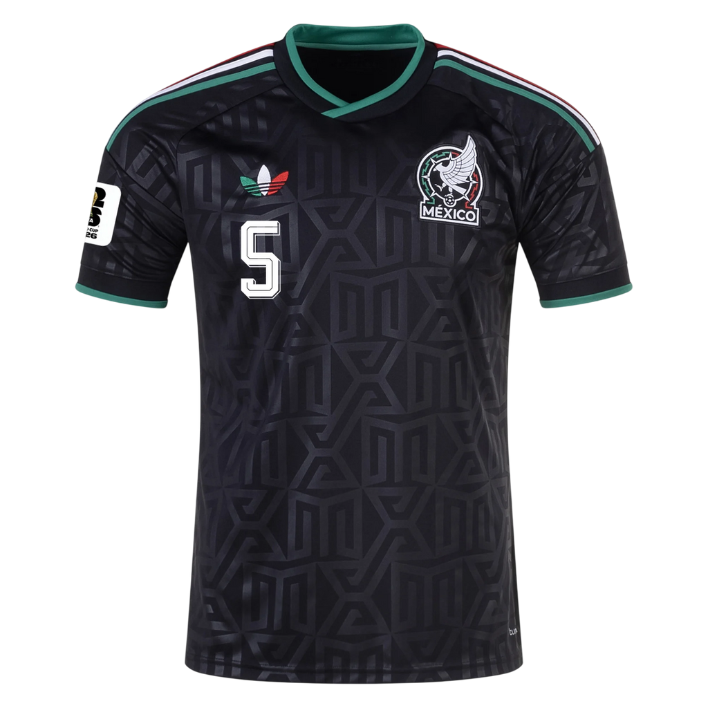 Mexico J. VASQUEZ #5 Third World Cup 2026 Jersey Black Men's