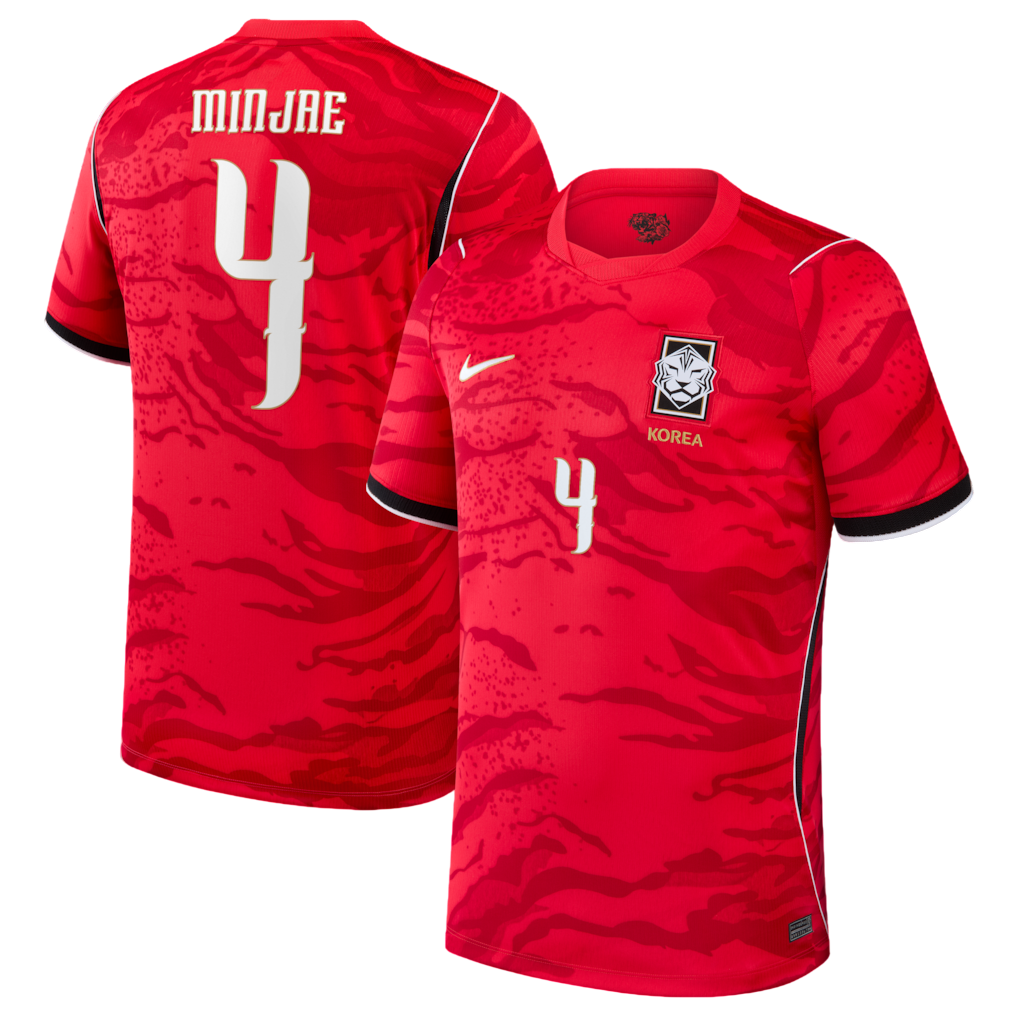 South Korea KIM MIN-JAE #4 Home World Cup 2026 Jersey Red Men's
