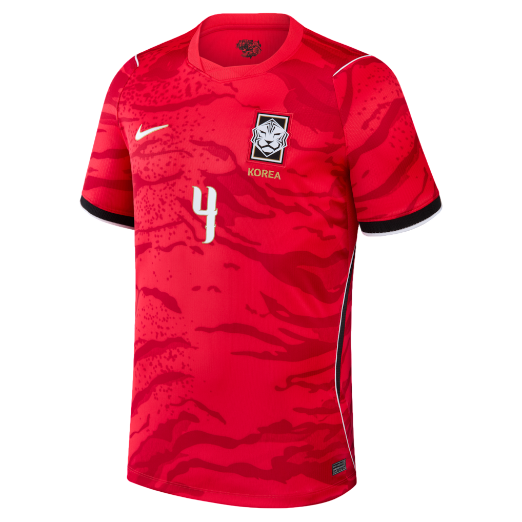 South Korea KIM MIN-JAE #4 Home World Cup 2026 Jersey Red Men's