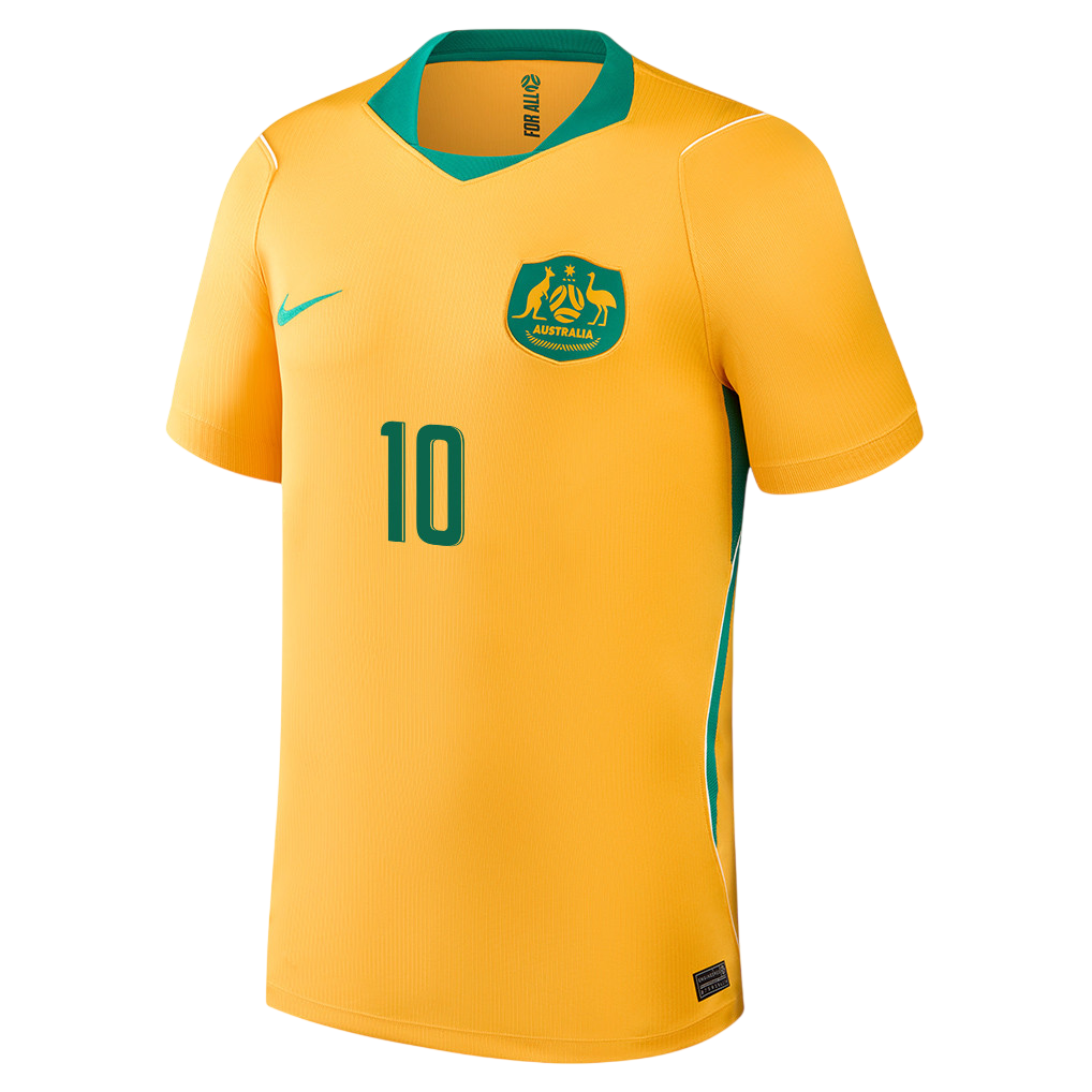 Australia HRUSTIC #10 Home World Cup 2026 Jersey Yellow Men's