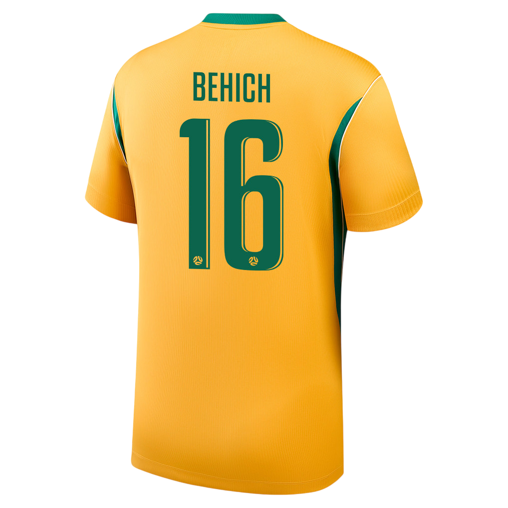 Australia BEHICH #16 Home World Cup 2026 Jersey Yellow Men's
