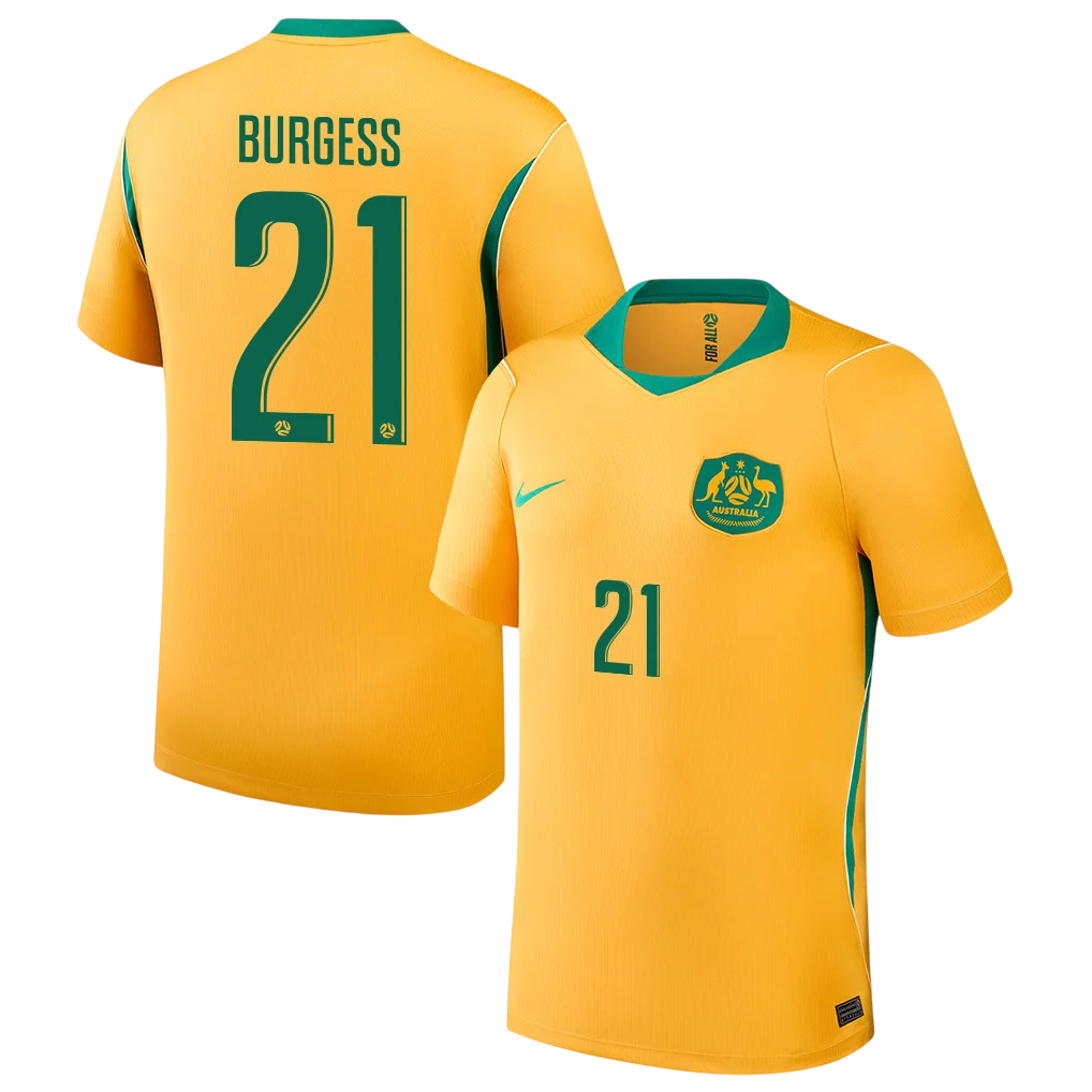 Australia BURGESS #21 Home World Cup 2026 Jersey Yellow Men's
