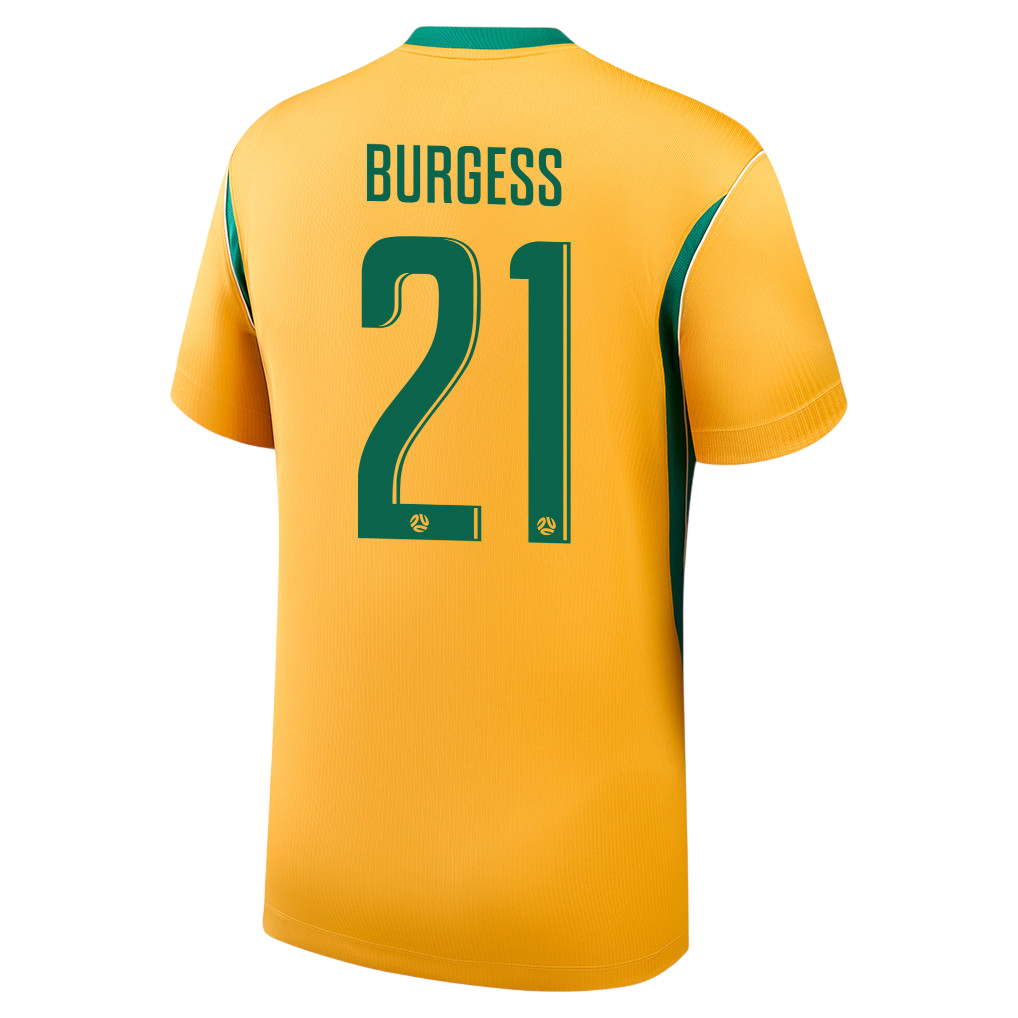 Australia BURGESS #21 Home World Cup 2026 Jersey Yellow Men's