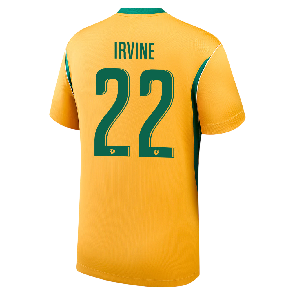 Australia IRVINE #22 Home World Cup 2026 Jersey Yellow Men's
