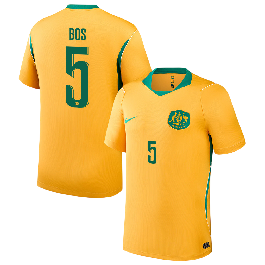 Australia BOS #5 Home World Cup 2026 Jersey Yellow Men's