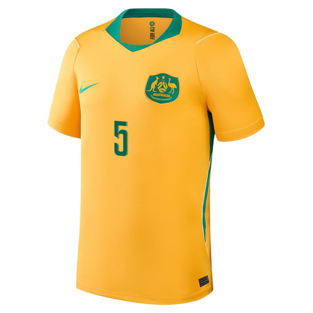 Australia BOS #5 Home World Cup 2026 Jersey Yellow Men's