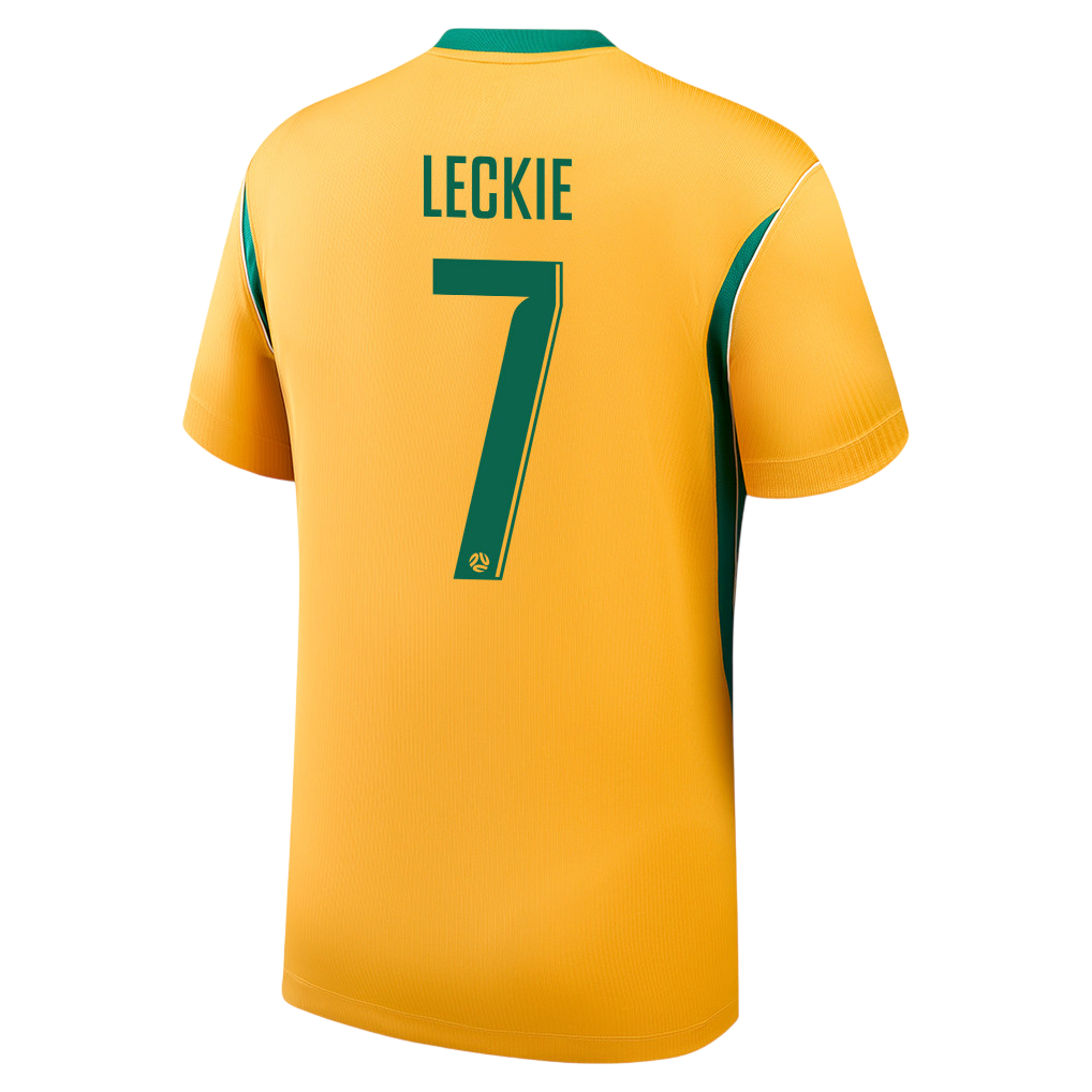 Australia LECKIE #7 Home World Cup 2026 Jersey Yellow Men's