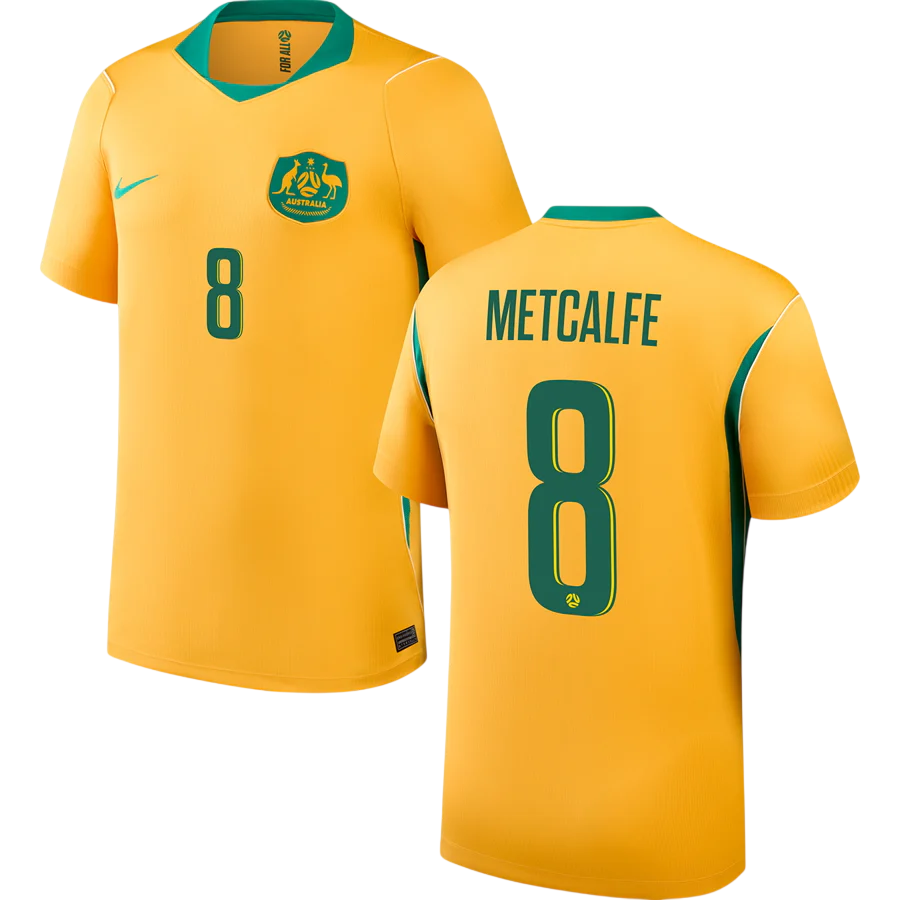 Australia METCALFE #8 Home World Cup 2026 Jersey Yellow Men's