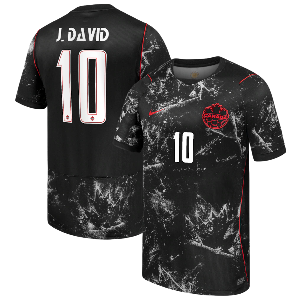 Canada J. DAVID #10 Away World Cup 2026 Jersey Black Men's