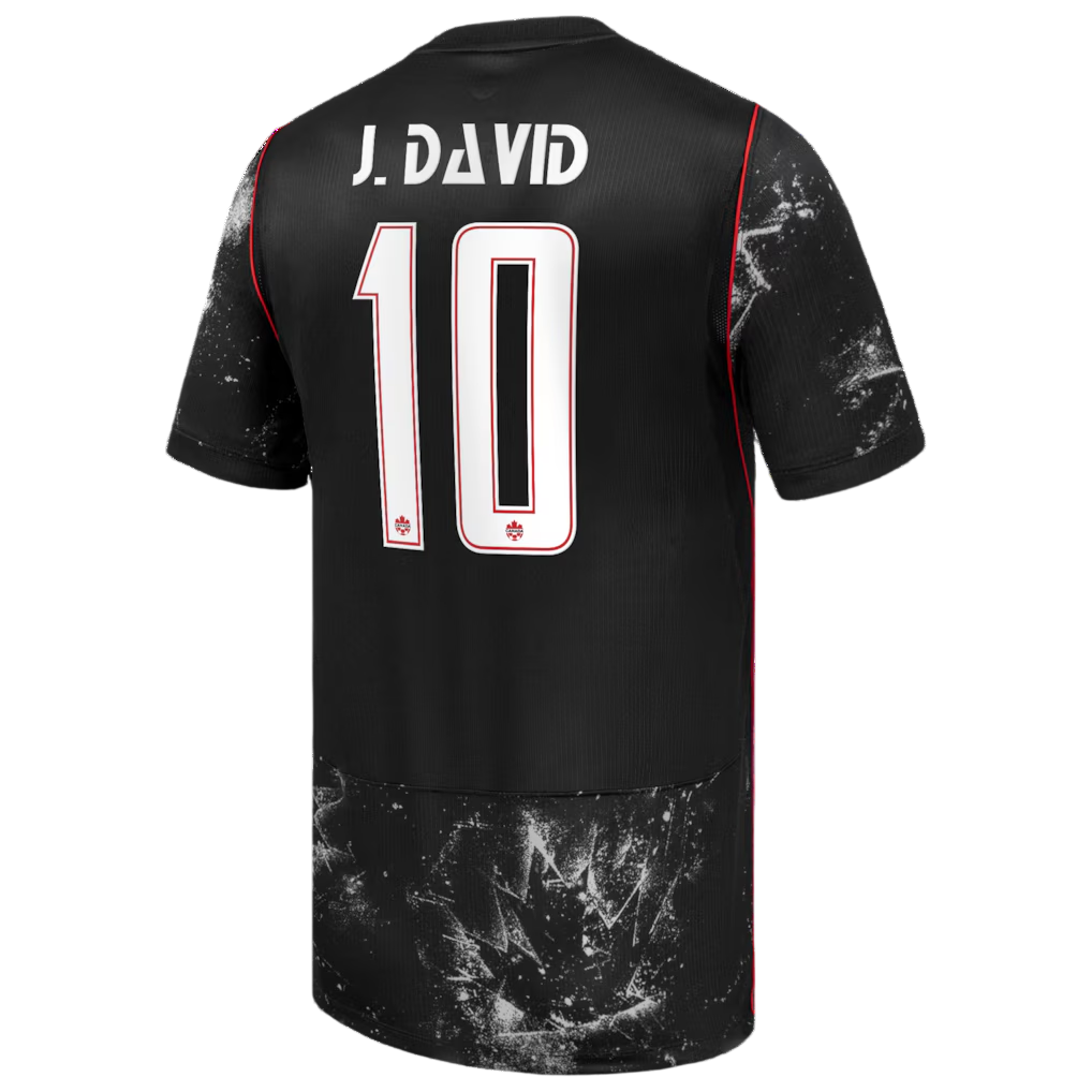 Canada J. DAVID #10 Away World Cup 2026 Jersey Black Men's