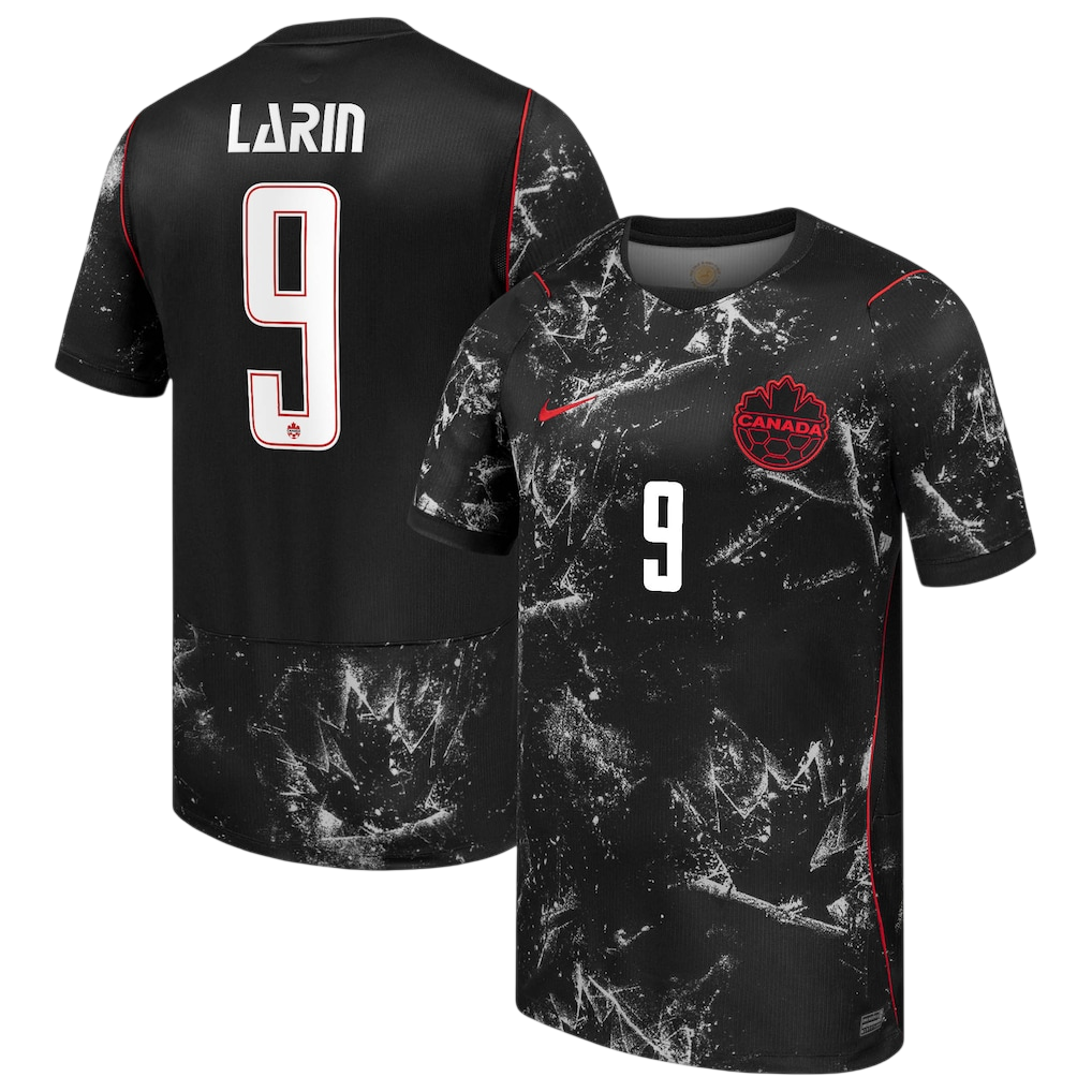 Canada LARIN #9 Away World Cup 2026 Jersey Black Men's