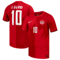 Canada J. DAVID #10 Home World Cup 2026 Jersey Red Men's