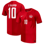 Canada J. DAVID #10 Home World Cup 2026 Jersey Red Men's