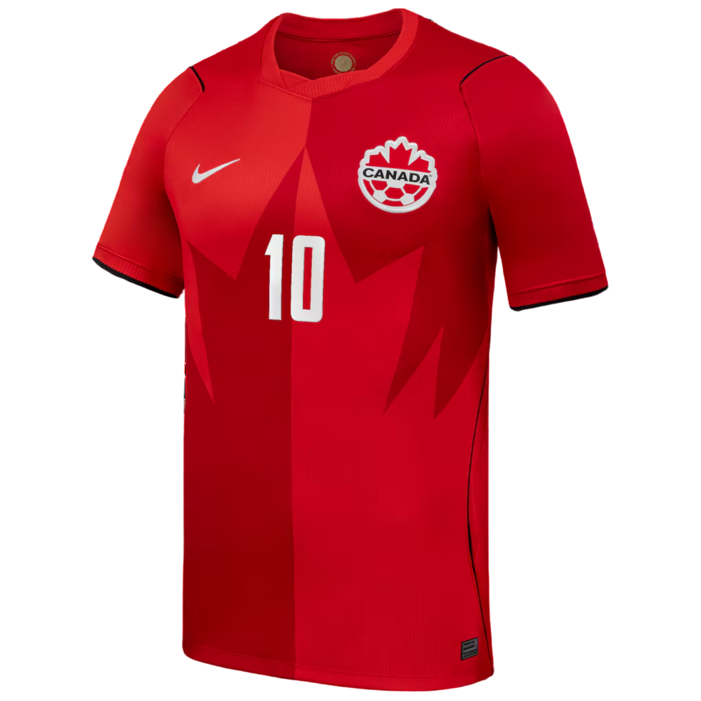 Canada J. DAVID #10 Home World Cup 2026 Jersey Red Men's
