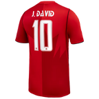 Canada J. DAVID #10 Home World Cup 2026 Jersey Red Men's