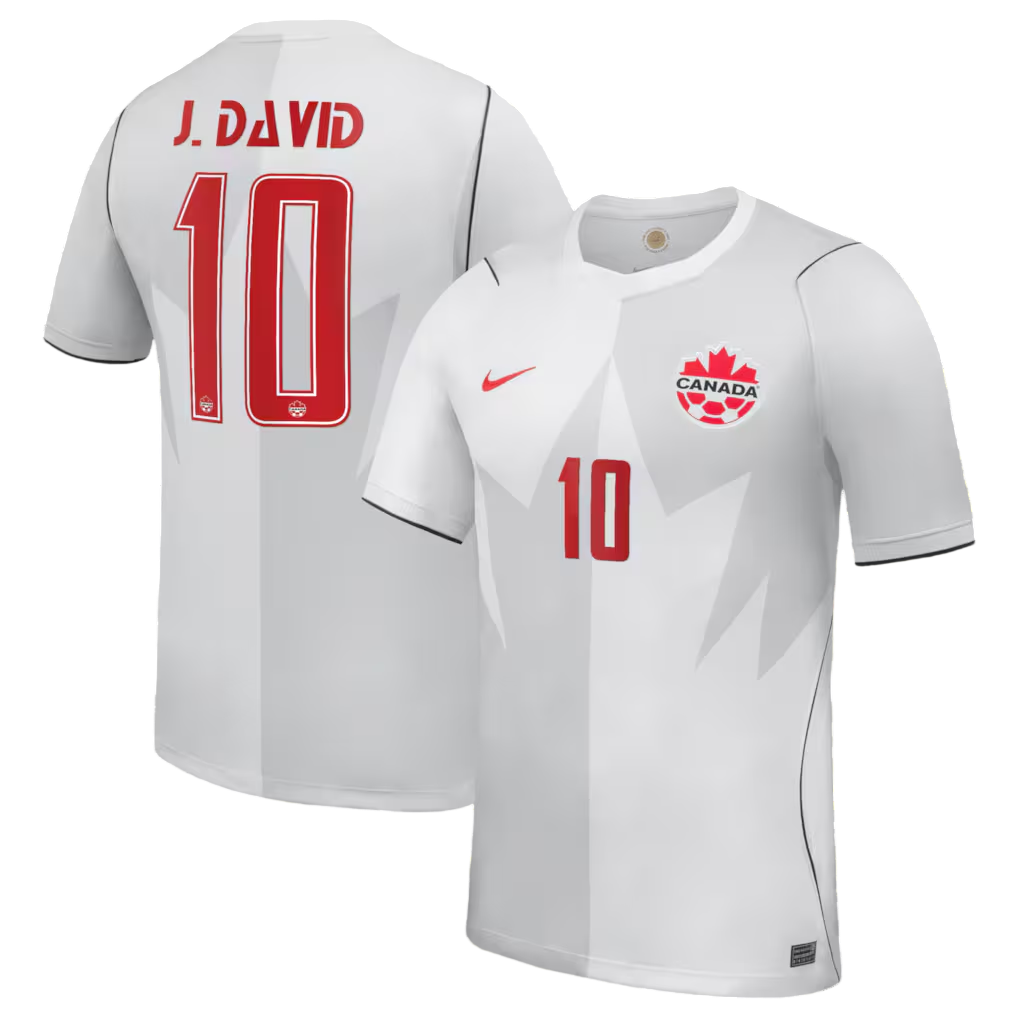 Canada J. DAVID #10 Third World Cup 2026 Jersey White Men's