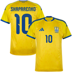 Ukraine SHAPARENKO #10 Home World Cup 2026 Jersey Yellow Men's