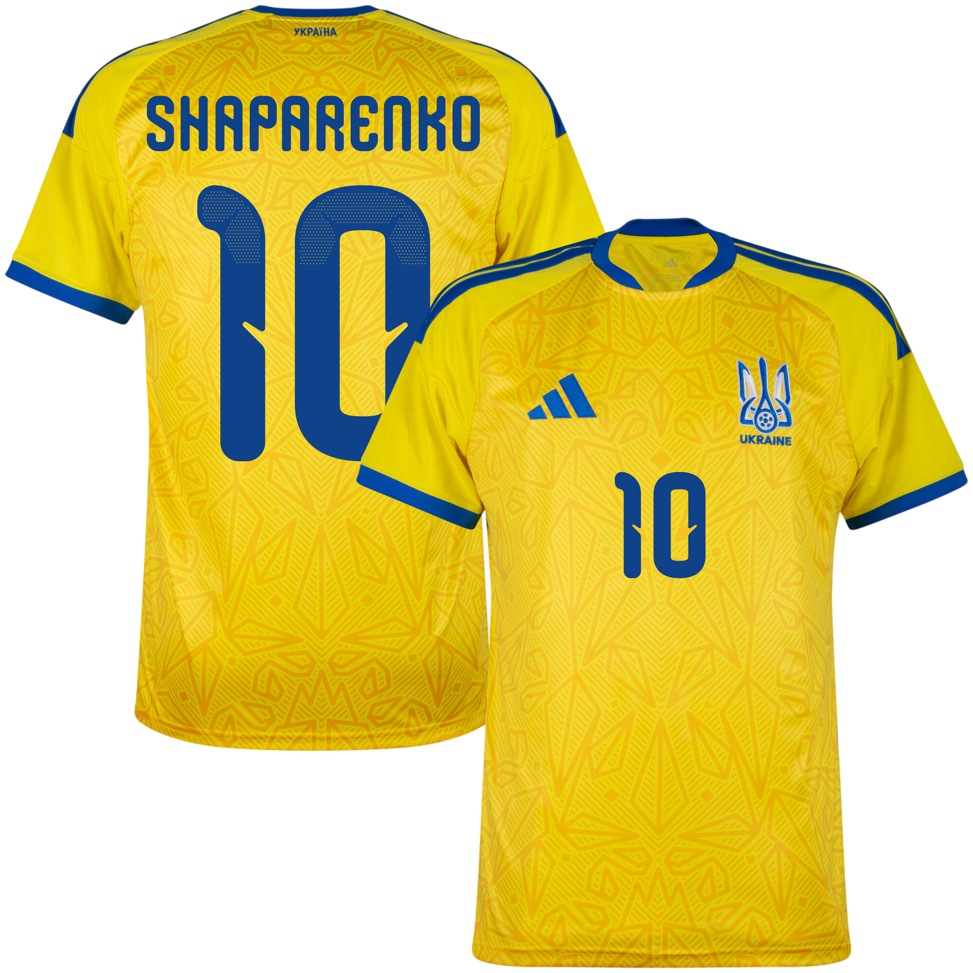 Ukraine SHAPARENKO #10 Home World Cup 2026 Jersey Yellow Men's