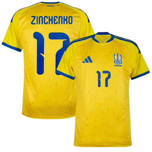 Ukraine ZINCHENKO #17 Home World Cup 2026 Jersey Yellow Men's