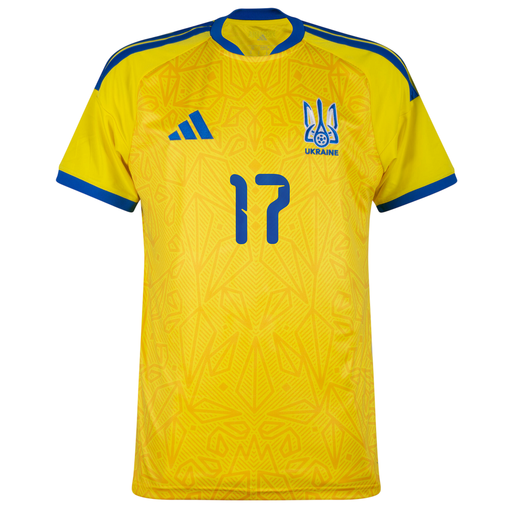Ukraine ZINCHENKO #17 Home World Cup 2026 Jersey Yellow Men's
