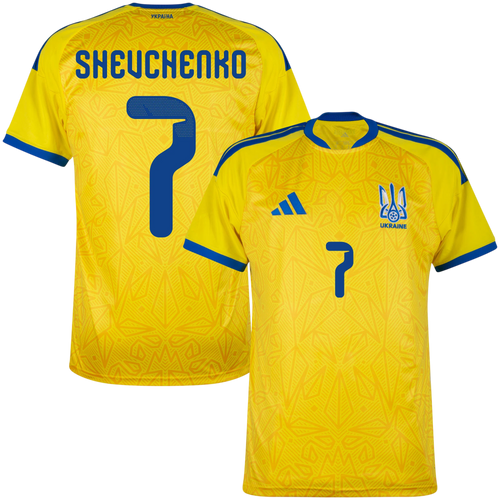 Ukraine SHEVCHENKO #7 Home World Cup 2026 Jersey Yellow Men's