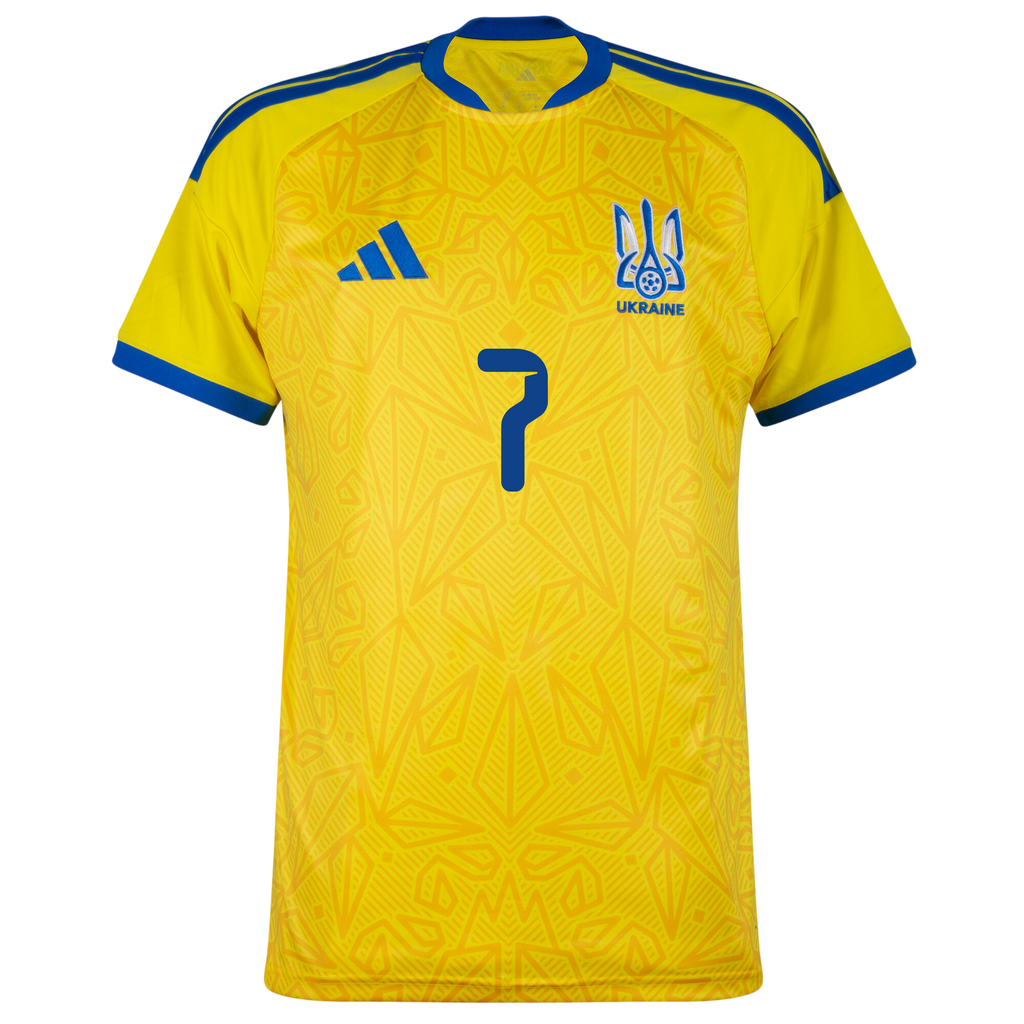 Ukraine SHEVCHENKO #7 Home World Cup 2026 Jersey Yellow Men's
