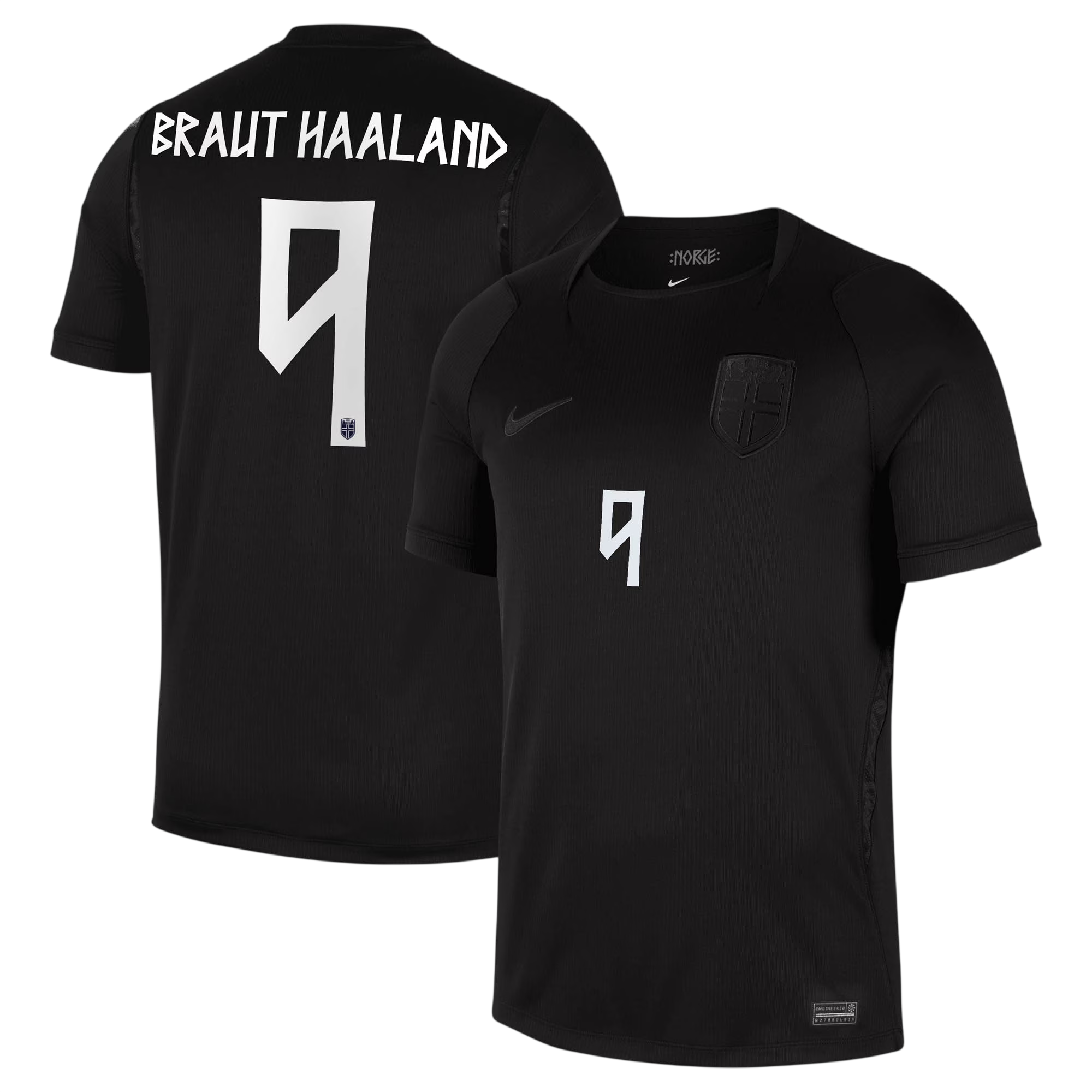 Norway BRAUT HAALAND #9 Away World Cup 2026 Jersey Black Men's