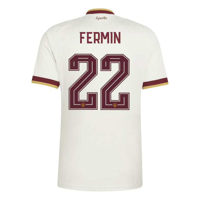 Spain FERMIN #22 Away World Cup 2026 Jersey White Men's