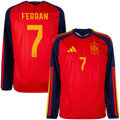 Spain FERRAN #7 Home World Cup 2026 Long Sleeve Jersey Red Men's
