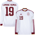 Spain LAMINE YAMAL #19 Away World Cup 2026 Long Sleeve Jersey White Men's