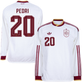 Spain PEDRI #20 Away World Cup 2026 Long Sleeve Jersey White Men's