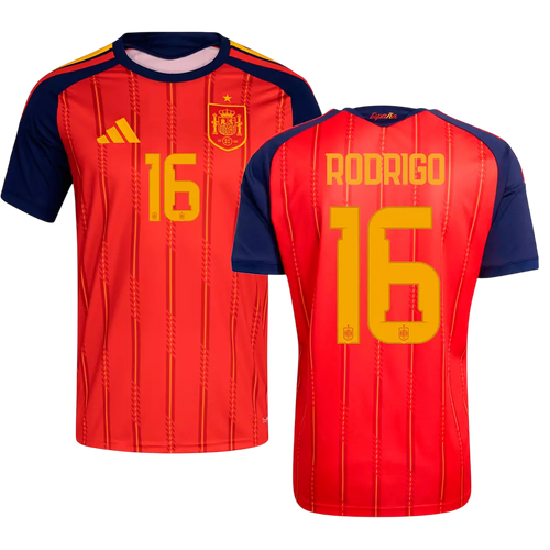 Spain RODRIGO #16 Home World Cup 2026 Jersey Red Men's