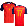 Spain NICO WILLIAMS JR. #17 Home World Cup 2026 Jersey Red Men's