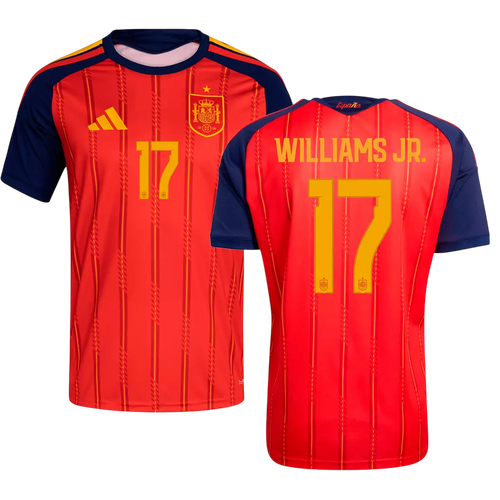 Spain NICO WILLIAMS JR. #17 Home World Cup 2026 Jersey Red Men's