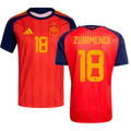 Spain ZUBIMENDI #18 Home World Cup 2026 Jersey Red Men's