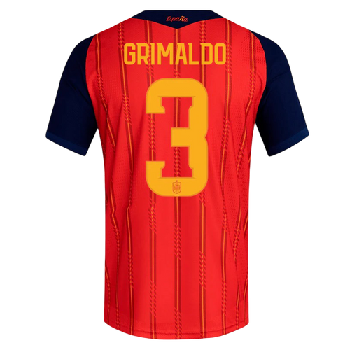 Spain GRIMALDO #3 Home World Cup 2026 Jersey Red Men's