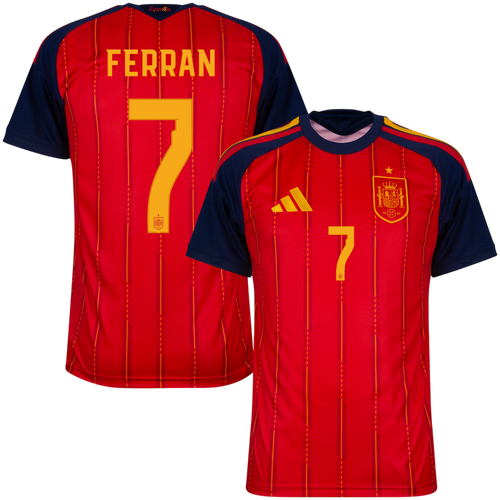 Spain FERRAN #7 Home World Cup 2026 Jersey Red Men's