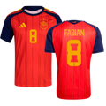 Spain FABIAN #8 Home World Cup 2026 Jersey Red Men's