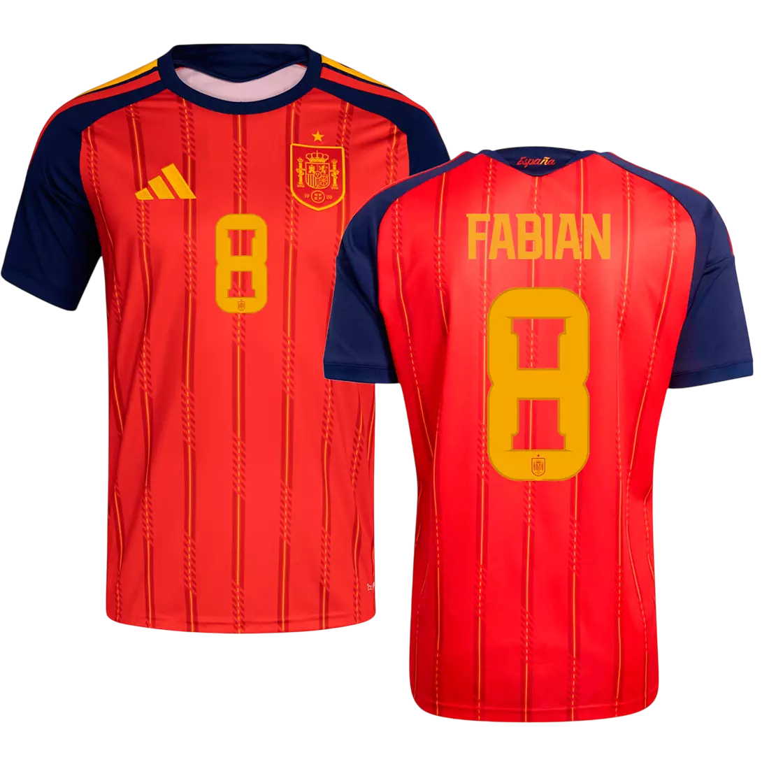 Spain FABIAN #8 Home World Cup 2026 Jersey Red Men's