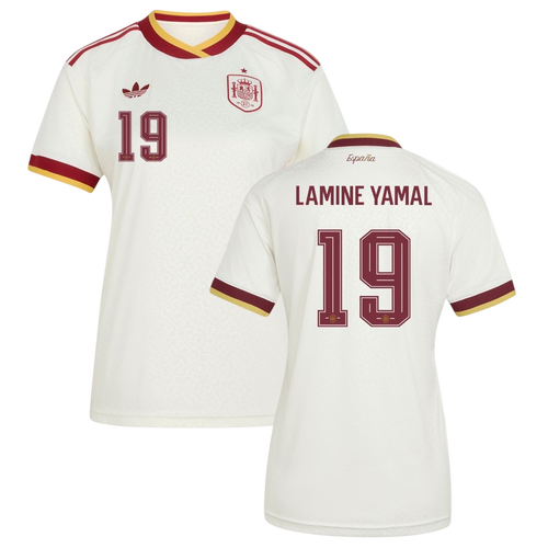 Spain LAMINE YAMAL #19 Away World Cup 2026 Jersey White Women's